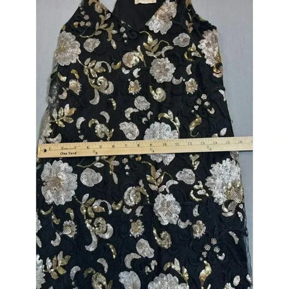 Altar'd State Sequence Babydoll Dress Black Mesh Tulle Mini Flower Sz Small S - Picture 4 of 7